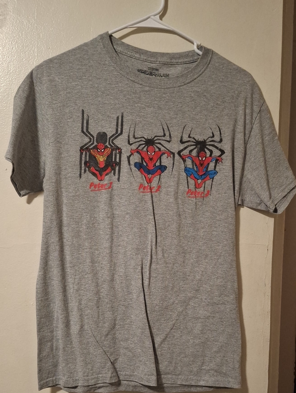 Spiderman Short Sleeve Tee - Grey with Red & Blue Print